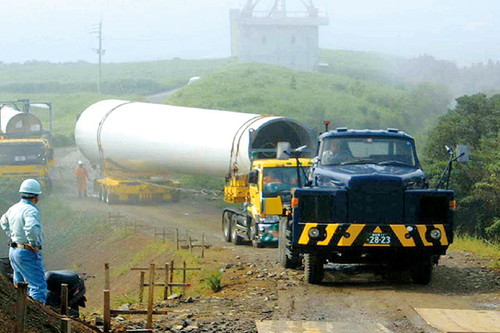 風力発電設備の輸送事例